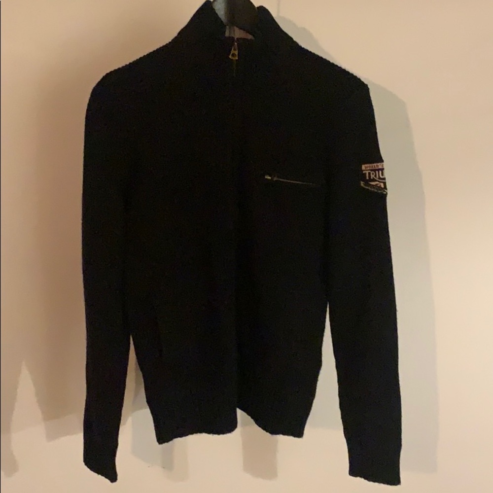 Lucky Brand Zip Up Ribbed Mock Turtleneck